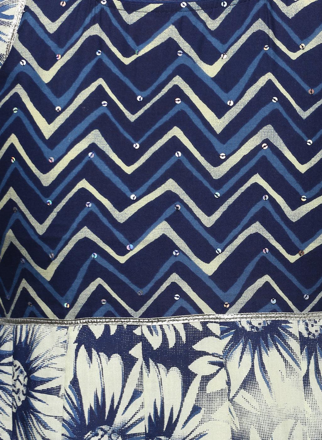 Indigo Printed Anarkali
