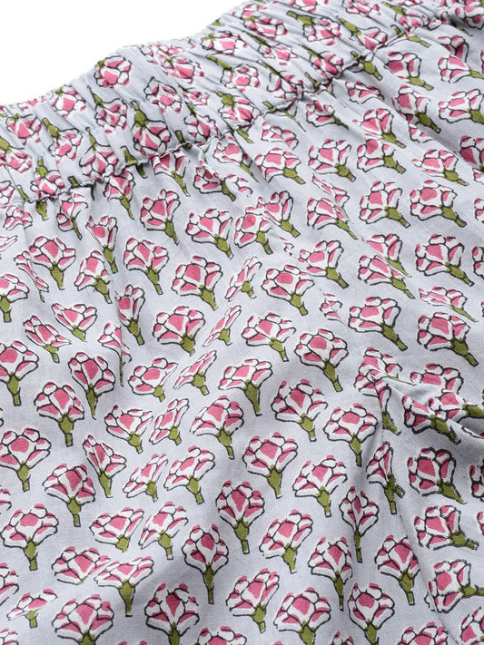 Grey Printed Loungewear/Nightwear