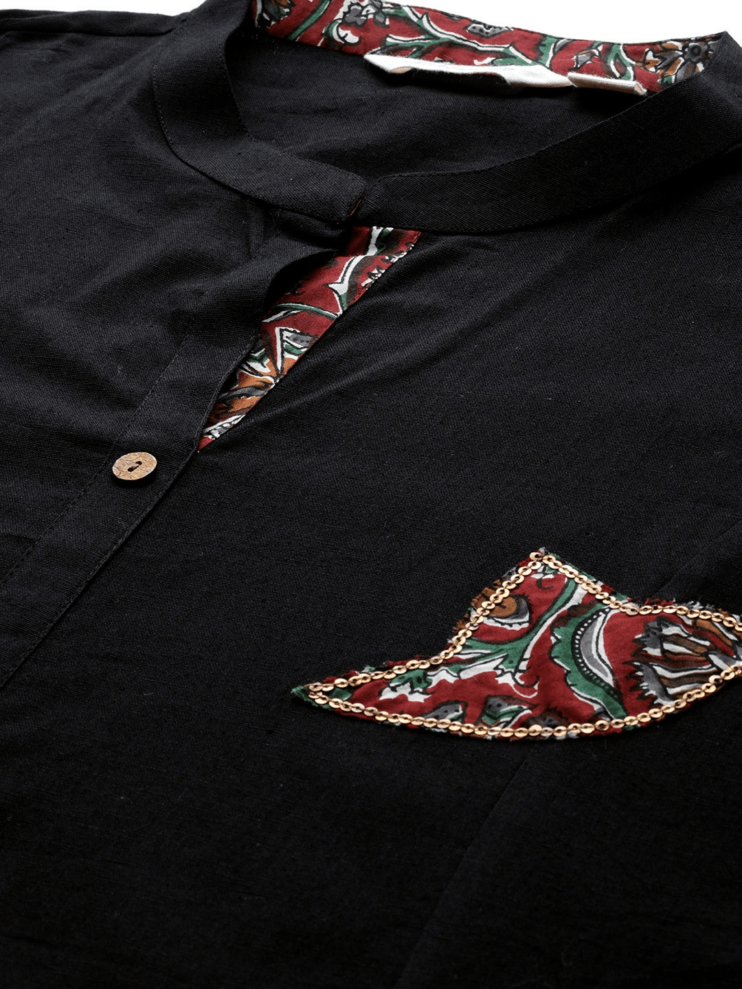 Plus SIze Sequin Work Black Kurta