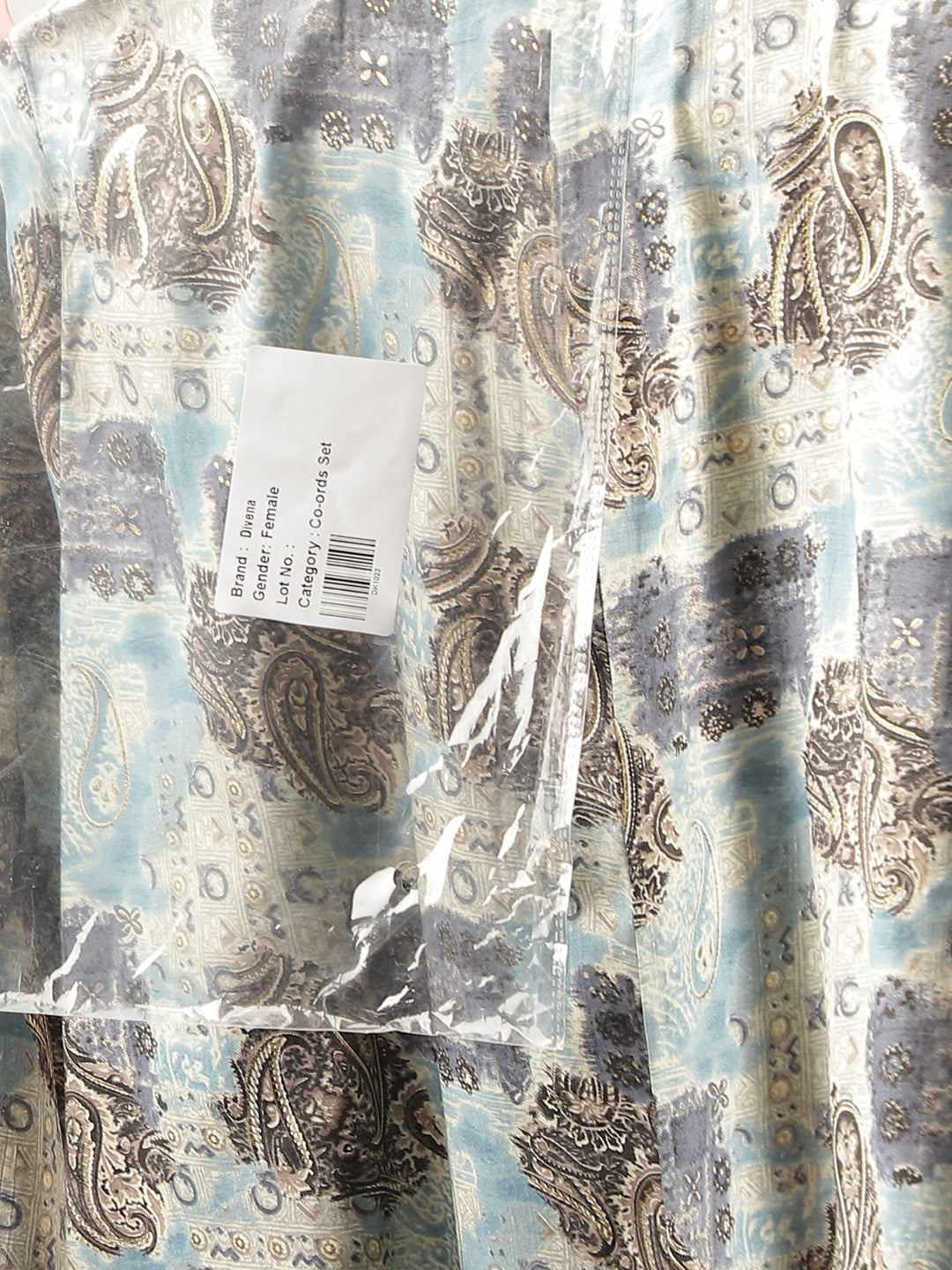 Blue Foil Printed Chanderi Co-ord Set