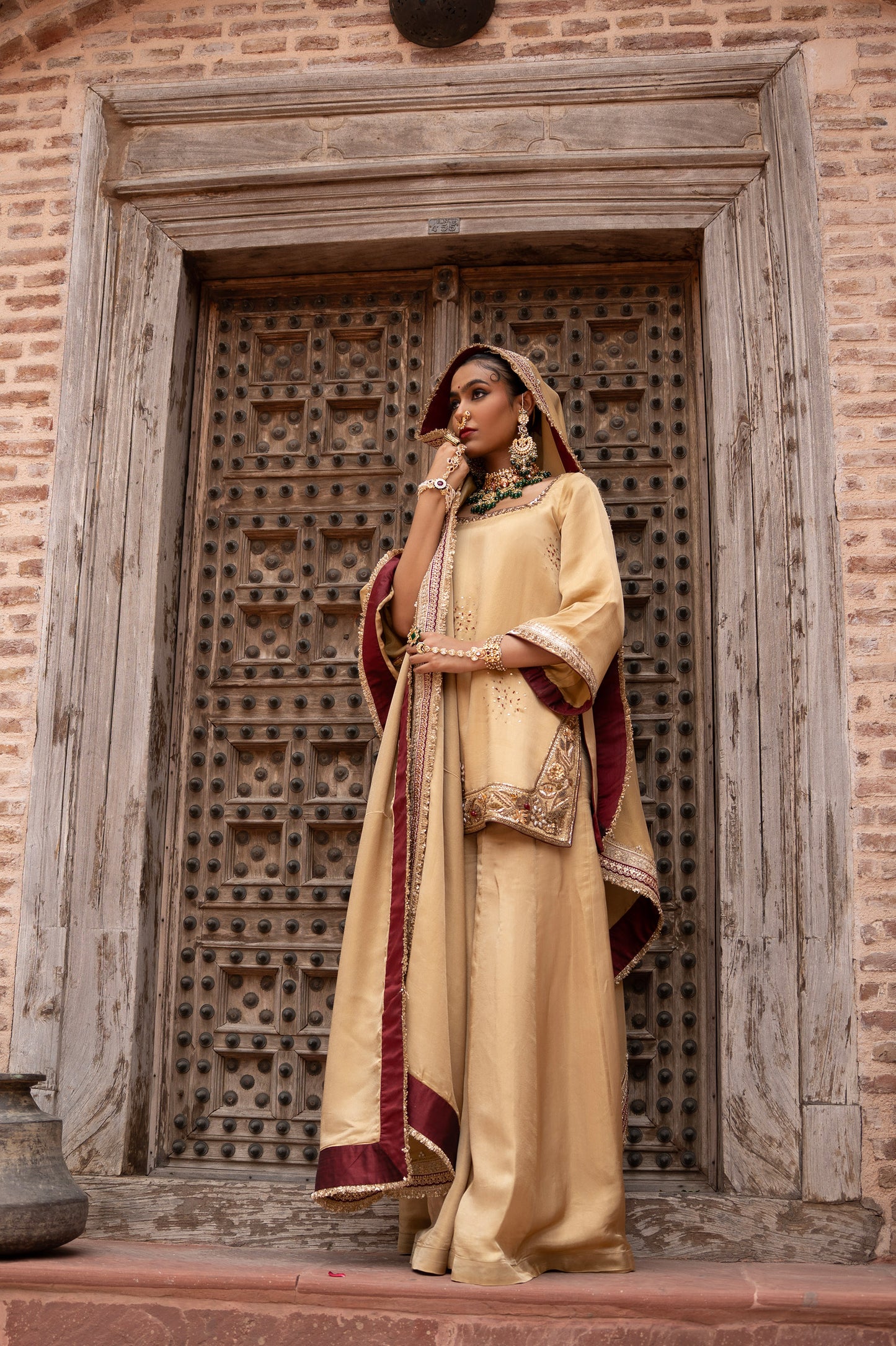 Noor-e-Zar Hand-Embroidered Sharara Set