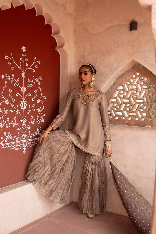 Shahbano Hand-Embroidered Gharara Set