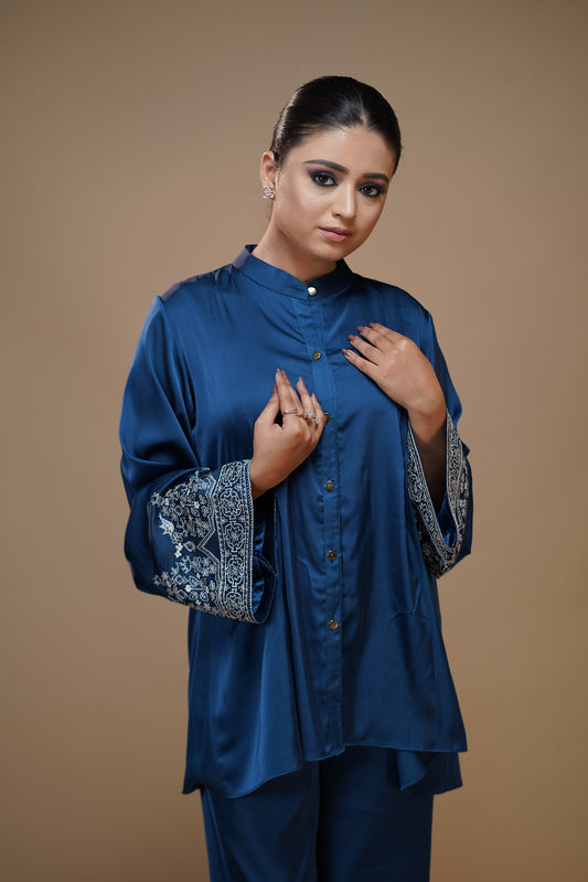 Navy Blue Luxe Embroidered Set