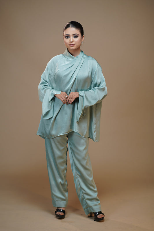 Sea Green Draped Serenity Pant Set