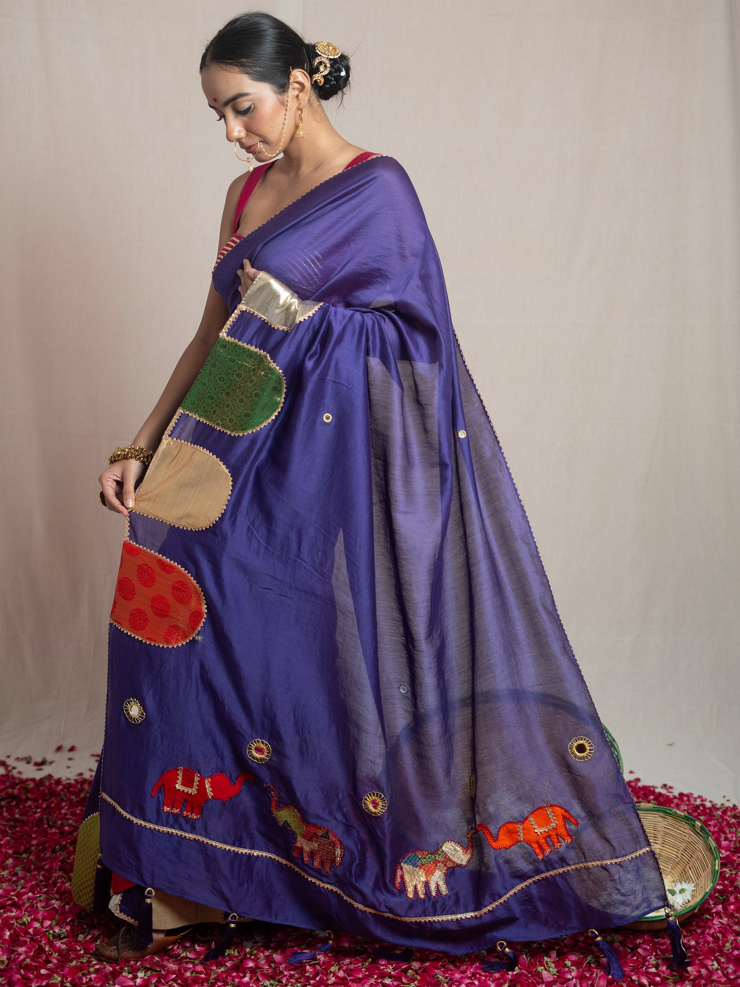 Paaro Purple Chanderi Silk Saree