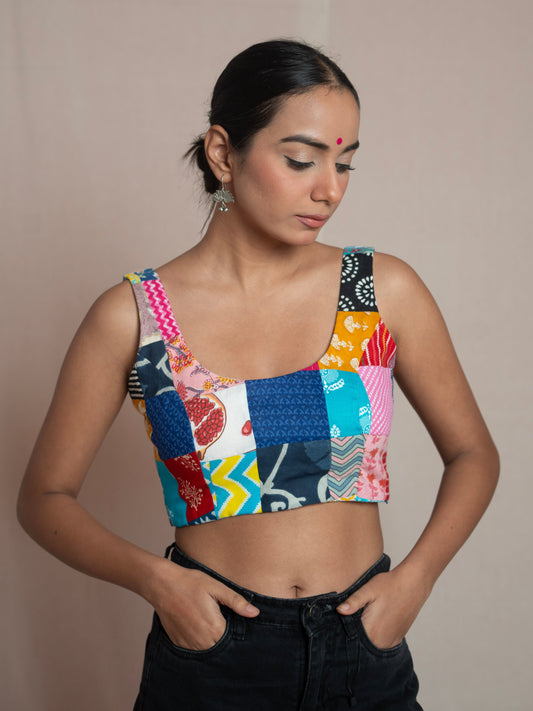 Patchwork Multi Color Blouse