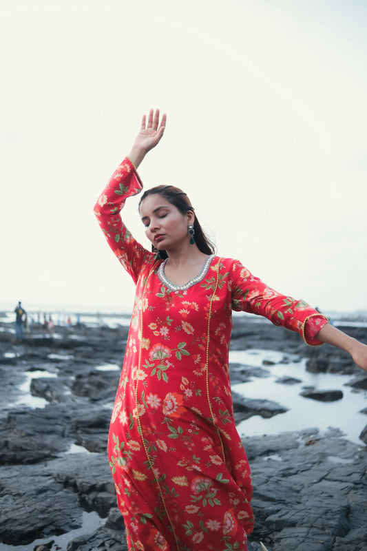 RED ROSE Noor bagh KURTA SET