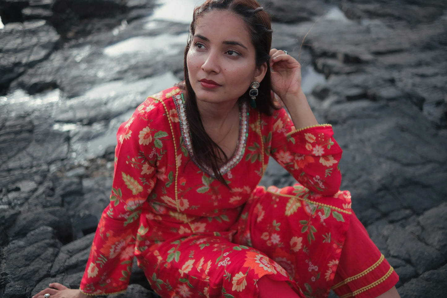 RED ROSE Noor bagh KURTA SET