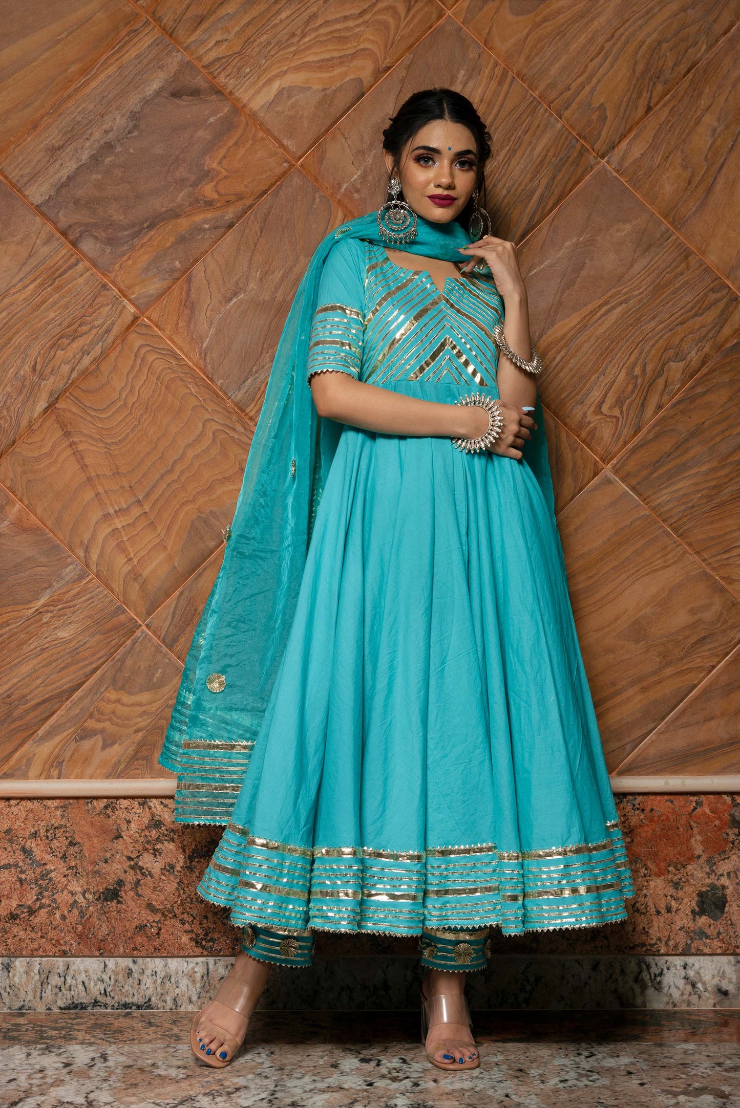Ganguar Inayat Blue Anarkali
