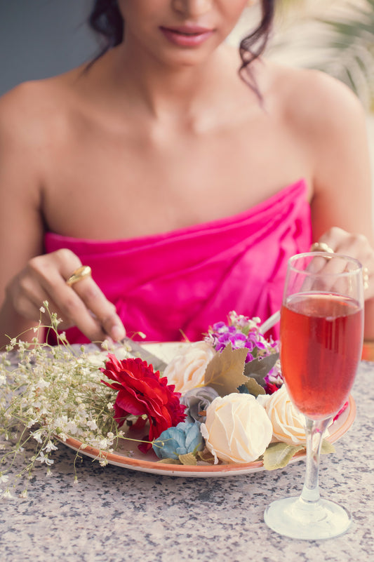 Azalea Dress Fuchsia Pink Satin Party Wear Dress