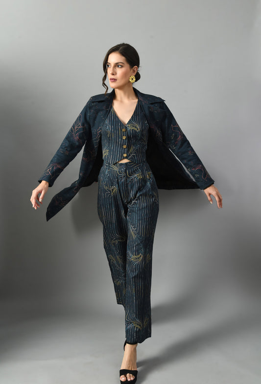 Alice in wondersea trench with wondersea waistcoat & trouser