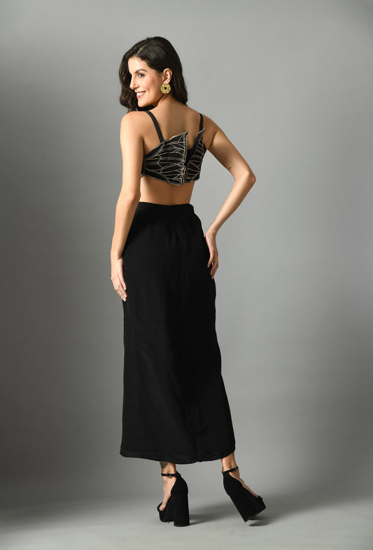 Nylah bustier with moonshine skirt