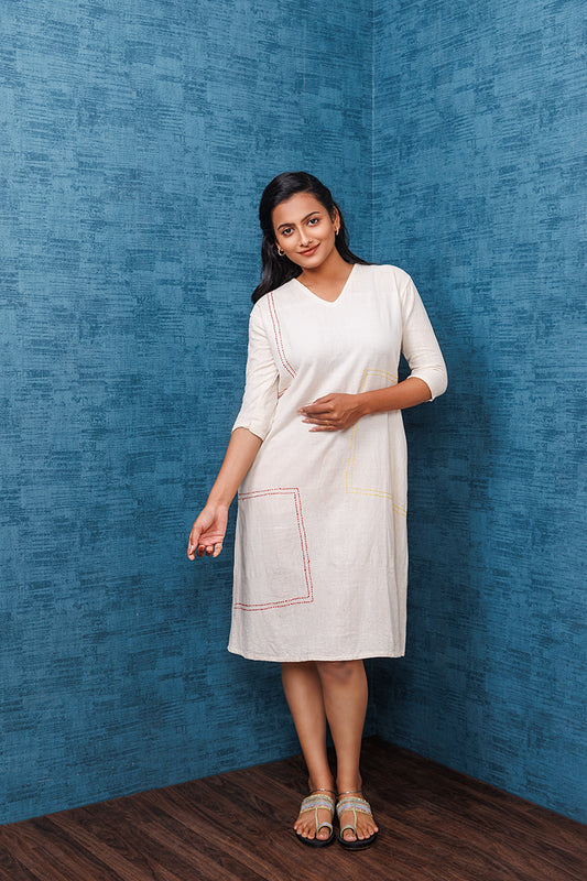 Pure Khadi Cotton Handwoven Off white Tunic