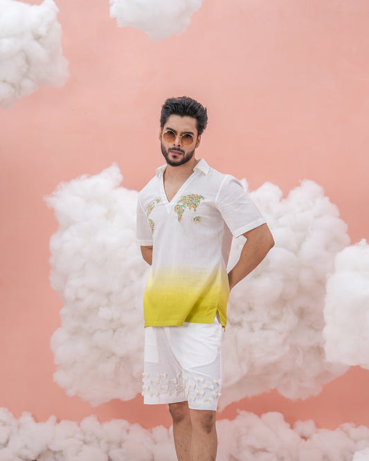 Dori hem Linen Cotton White vacay shorts