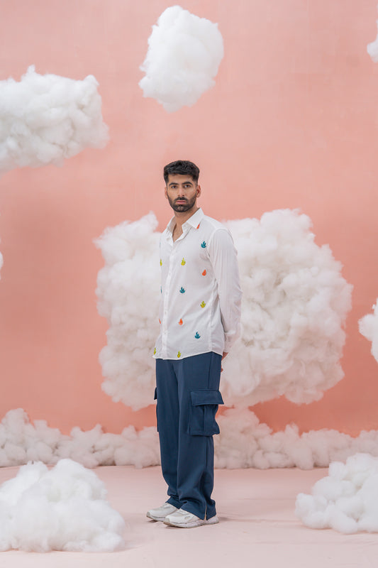 Hot as heat White vegan Silk shirt