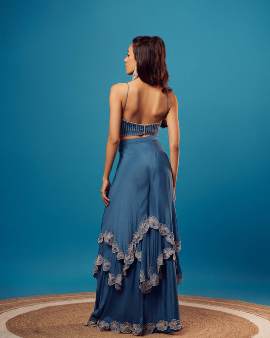 English Blue Crepe 3-layer Set