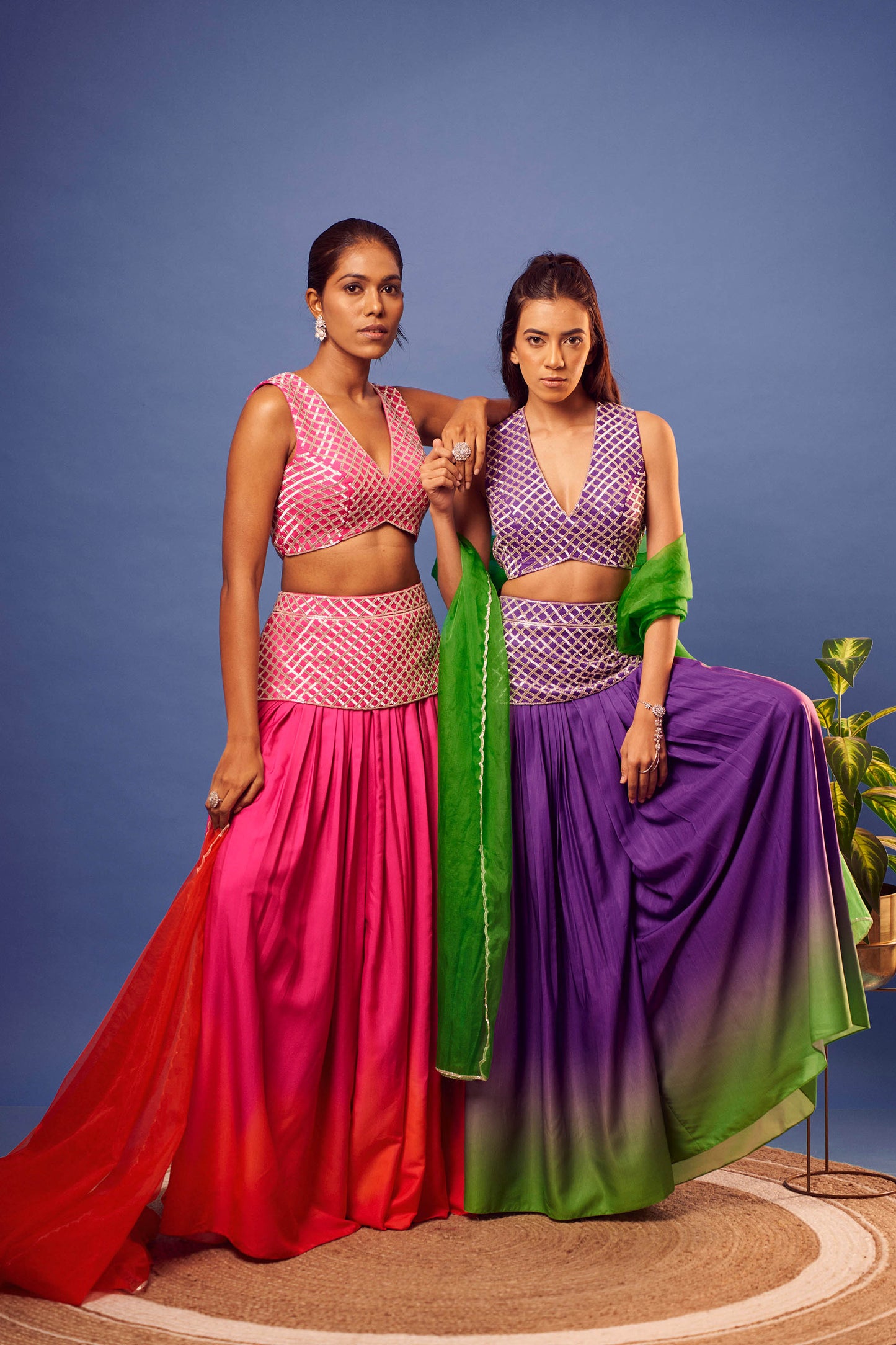 Purple-Green Ombre Jasmine Set