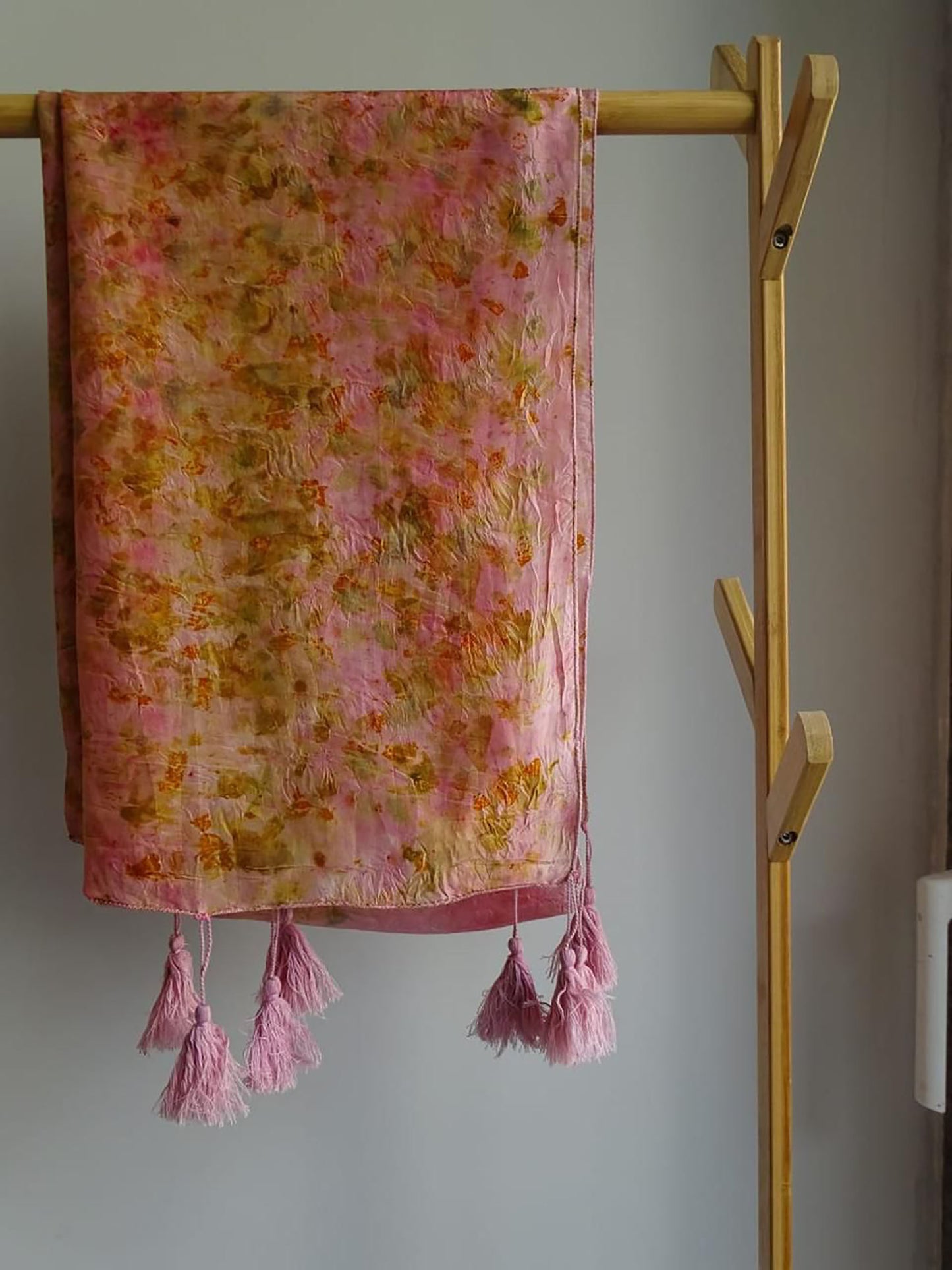 Bageeya Rose Pink Hand-Embellished Floral Elegance with Tassel Accents