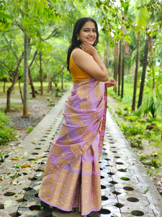 Khorika Lavender Mekhela Chador