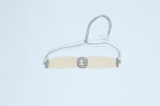 Zevar's Ethnic 18K White White Fine Pearl Choker