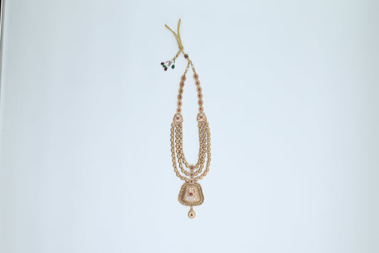 18K Gold Plated Three Layer Meena Set in Pink