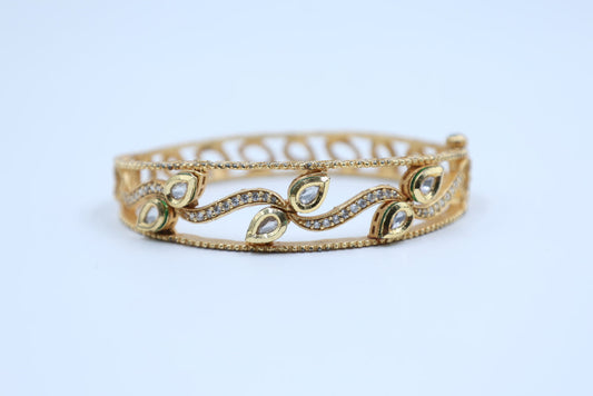 Gold Plated Handcrafted Kundan Bracelet