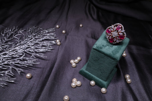 Regal Pinkish Red Diamond Ring