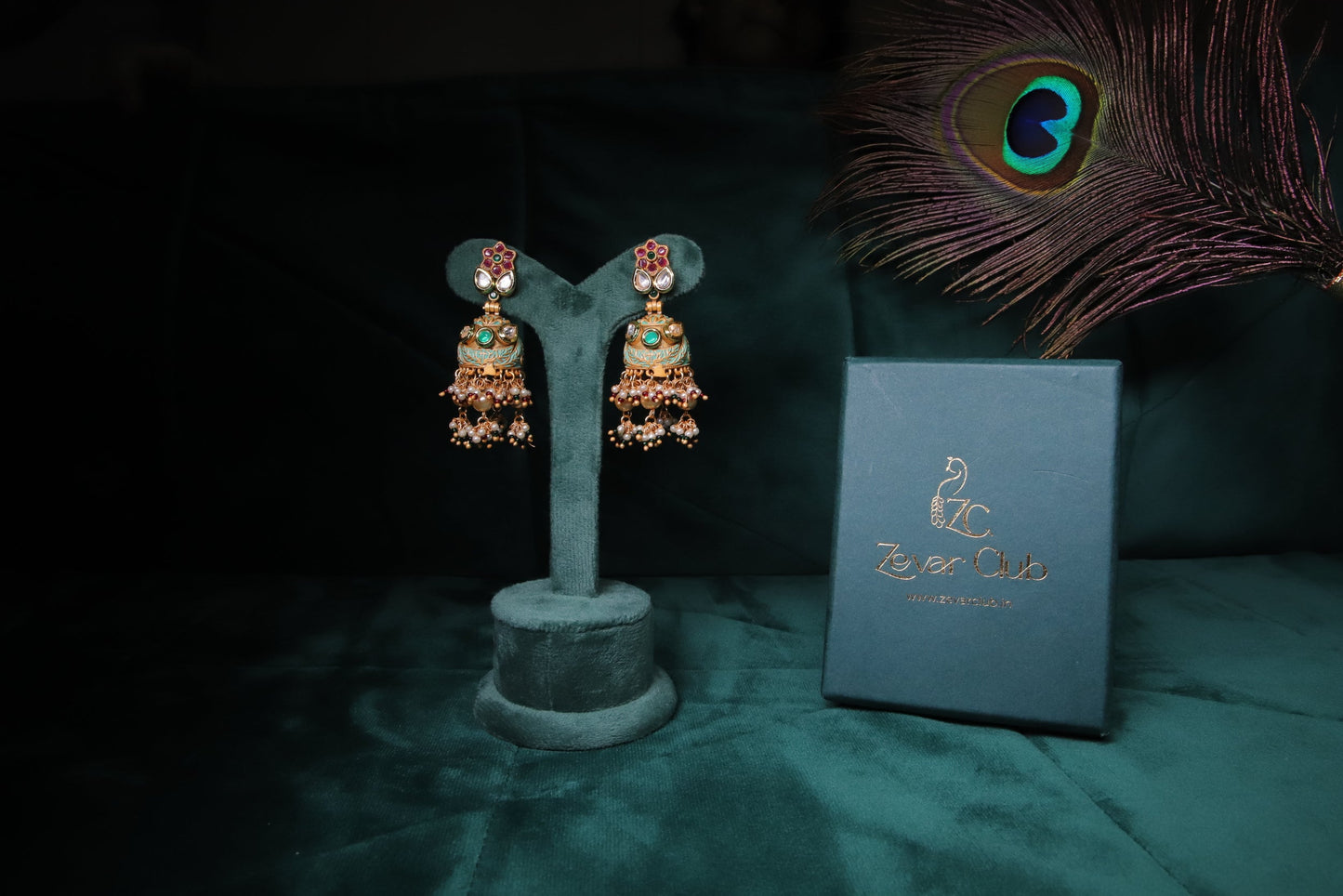 Multi Colour Meenakari Jhumkis