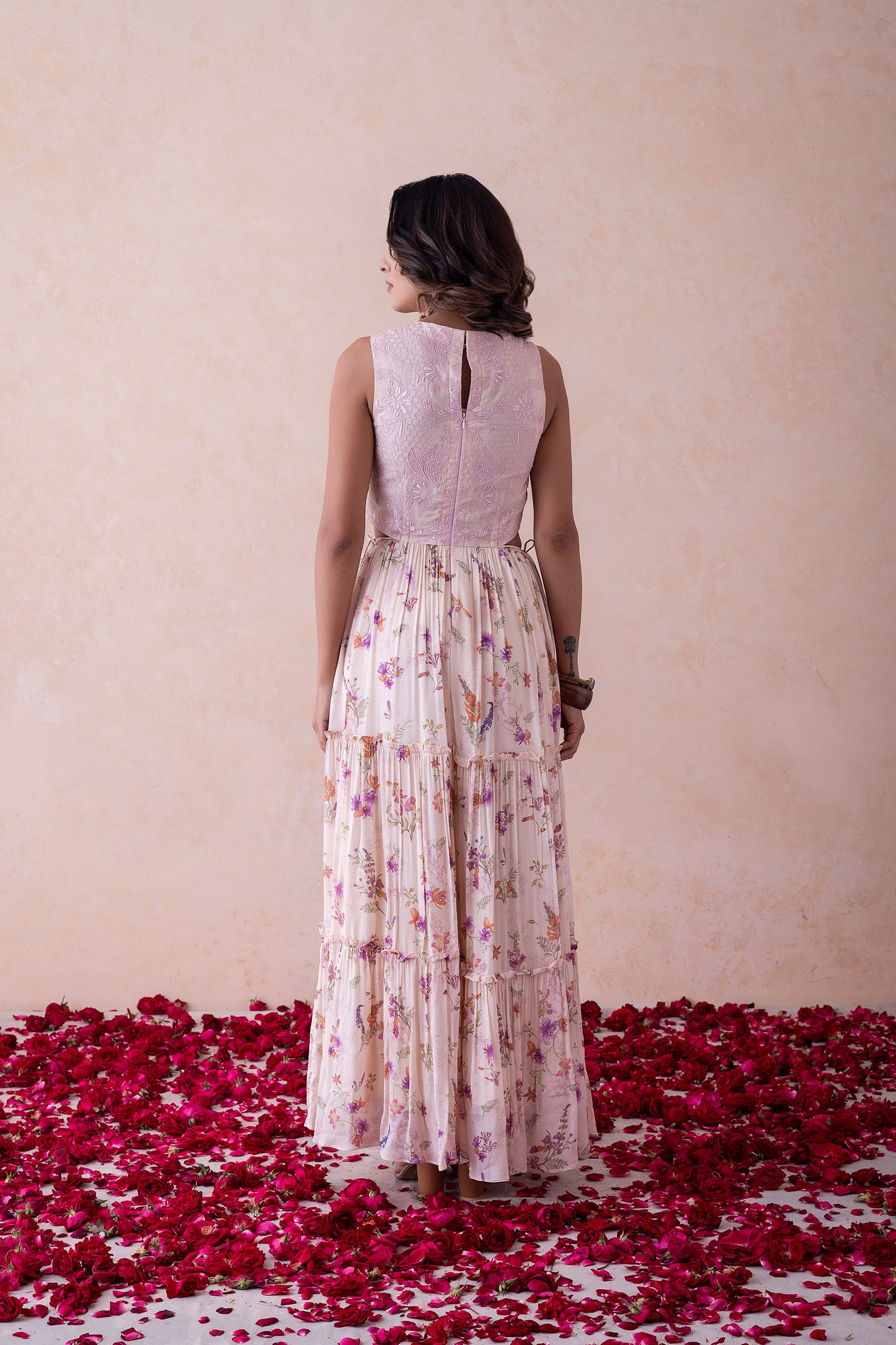 Meher Whimsical Bloom - Schiffli Organza Ensemble