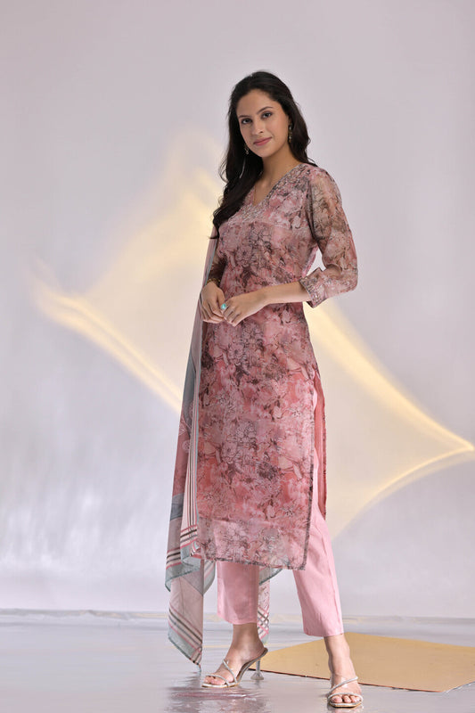 Chanderi Embroidered Patola Suit Set