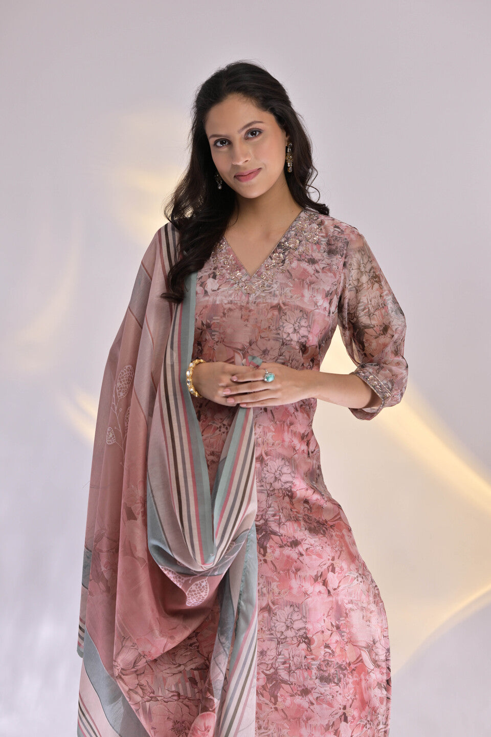 Chanderi Embroidered Patola Suit Set