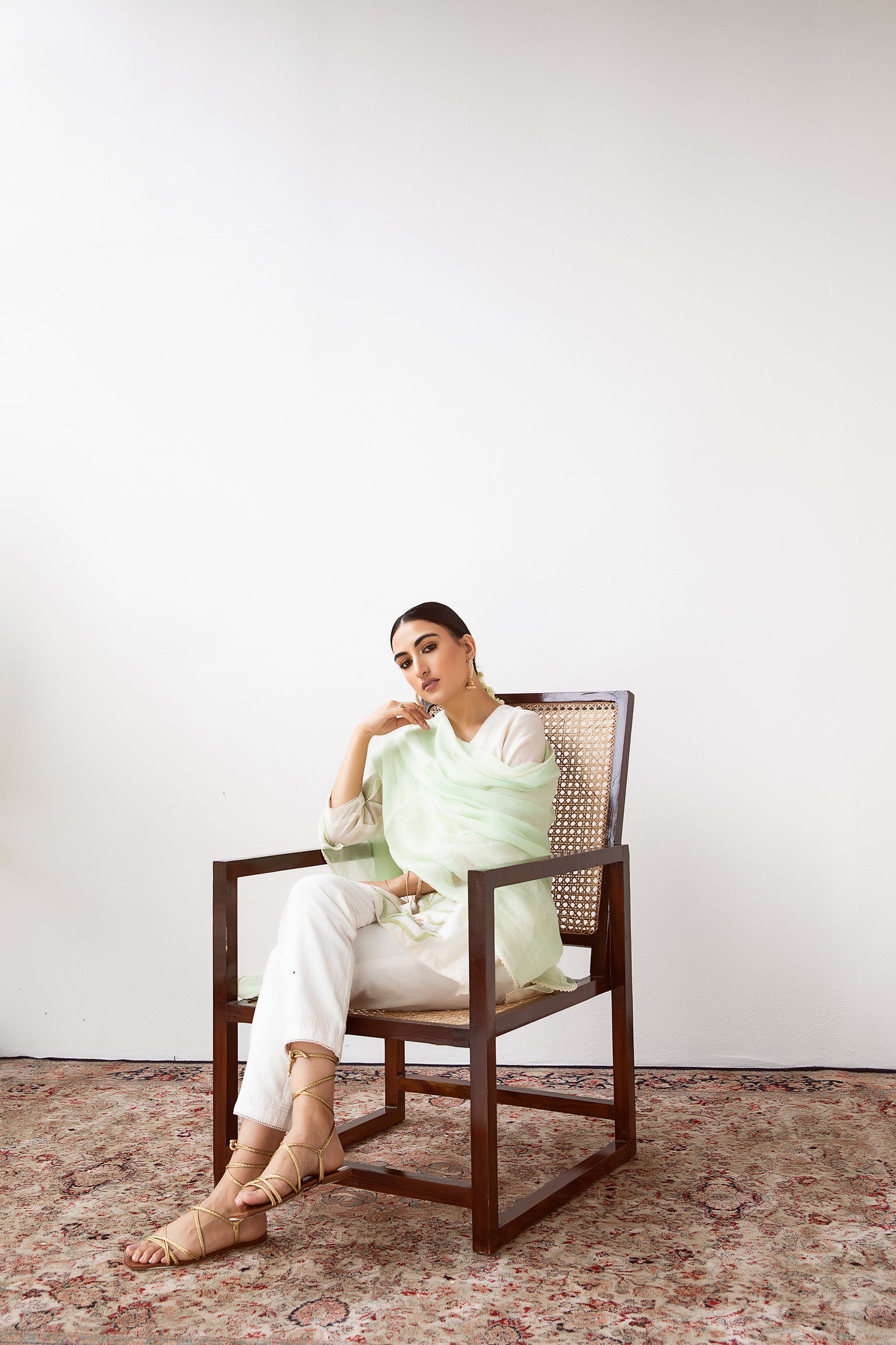 Ivory Dori Embroidered Chanderi Silk Elysian Tunic Set