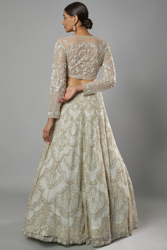 aqua net embellished lehenga set