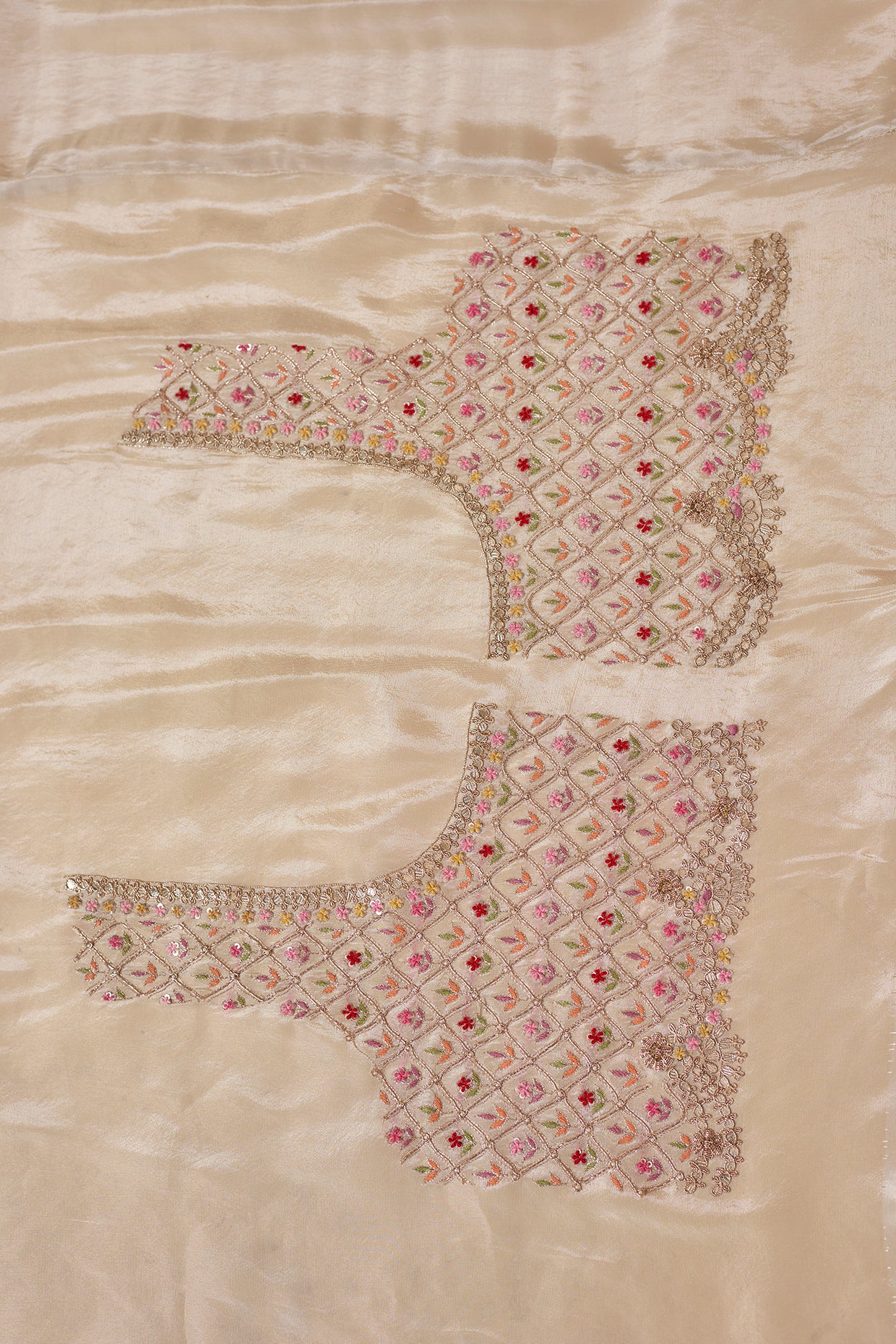 ivory tissue saree set