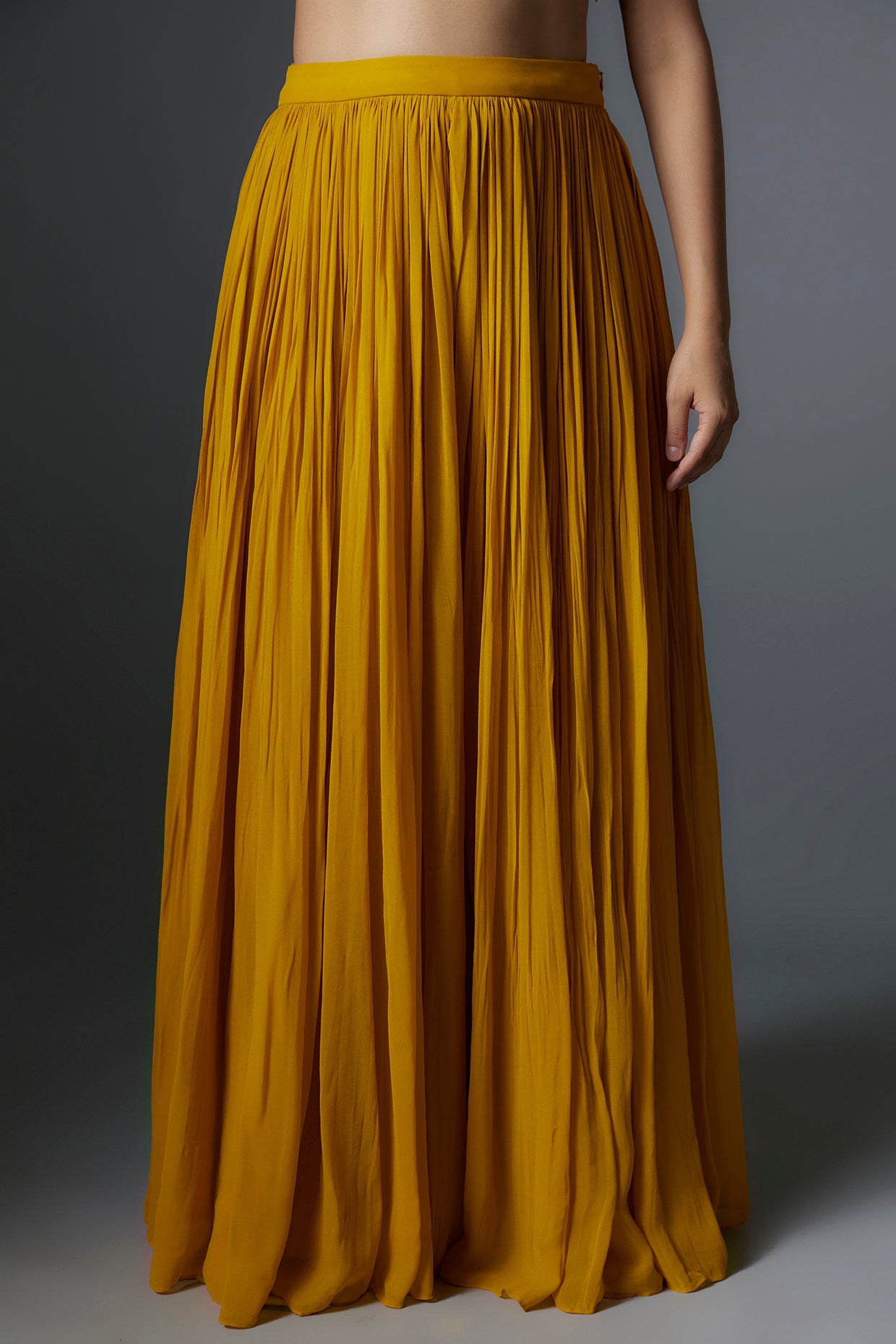 yellow organza sharara set