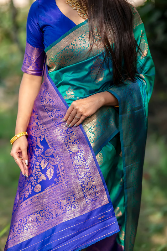 Krishna Rama Banarasi Silk zari Saree