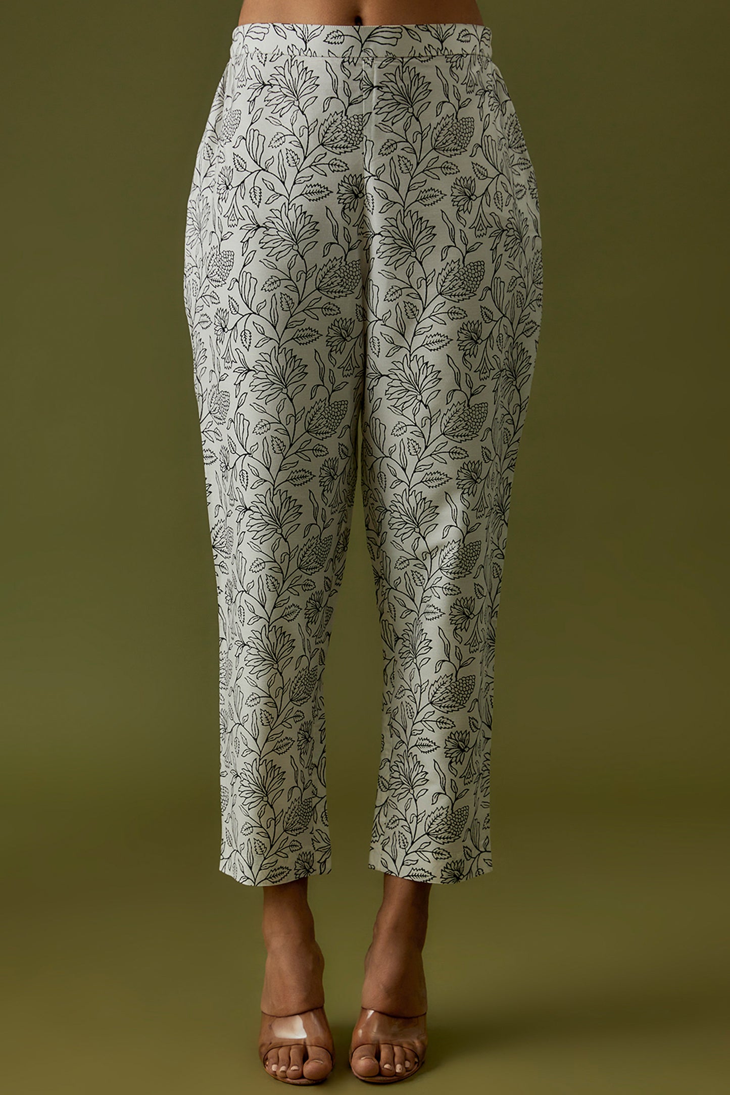 Ivory Hand Block Printed Cotton Silk Coord Set