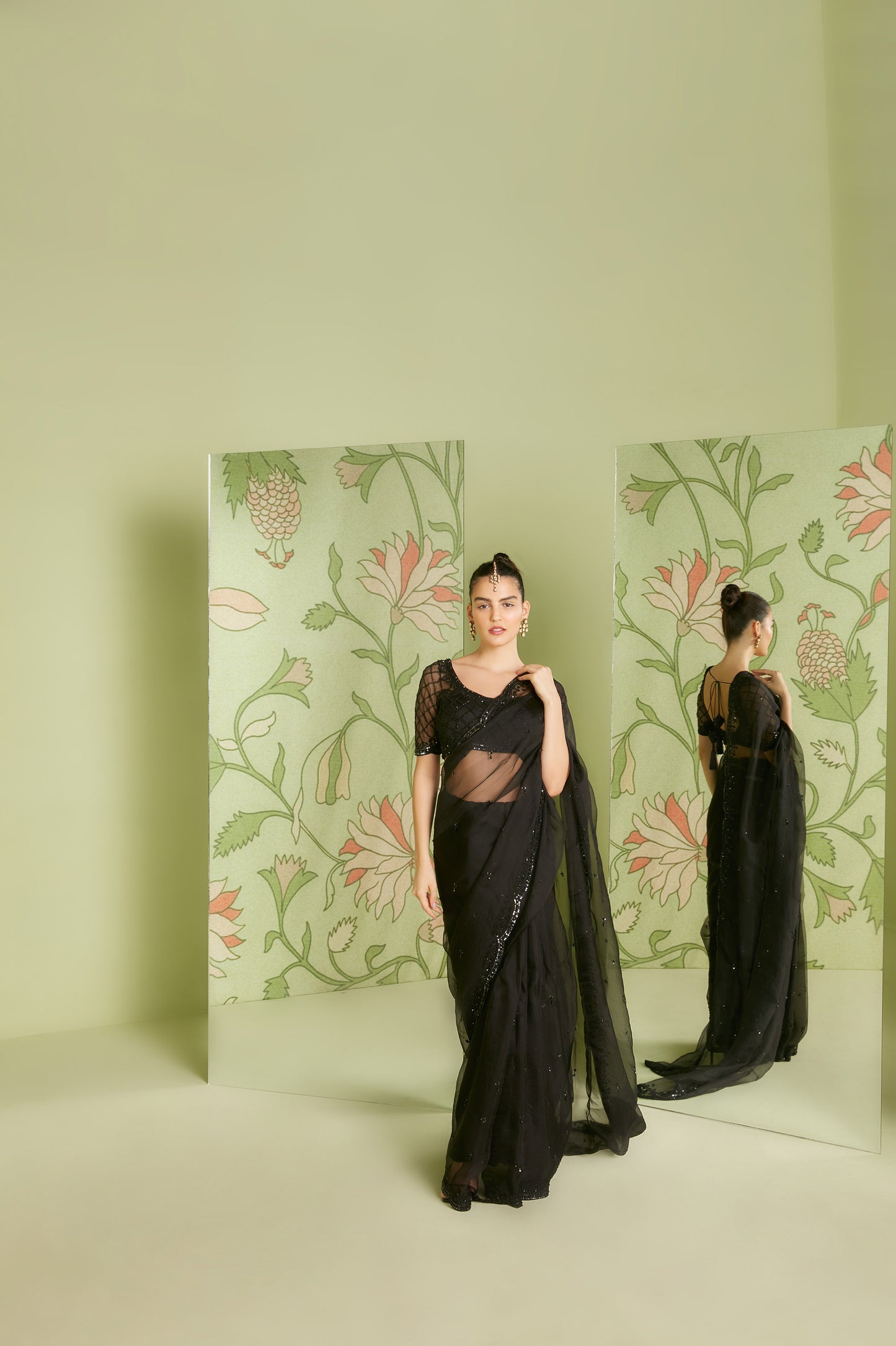 Black Georgette Hunar Saree