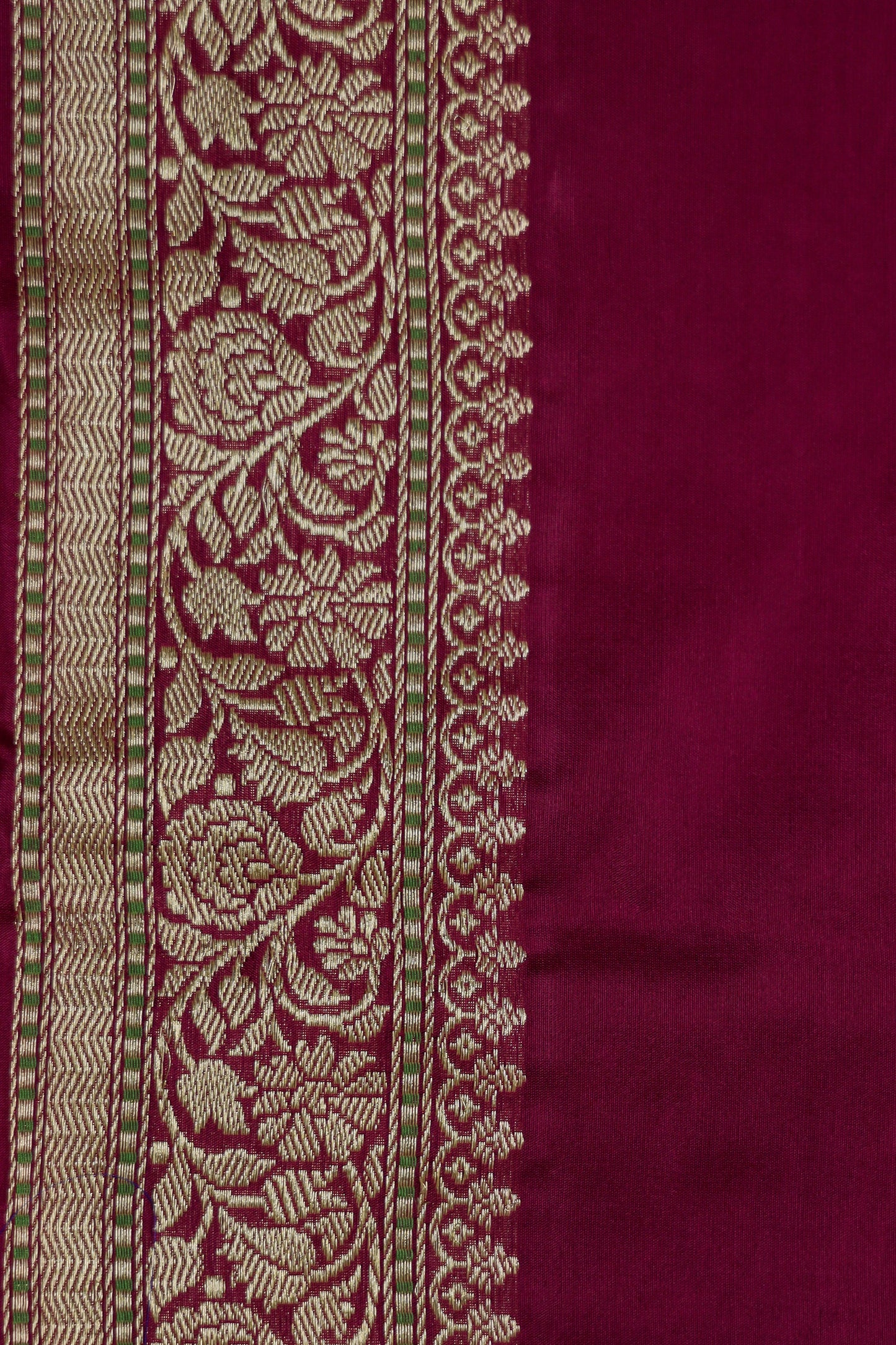 Magenta Katan Pure Silk Kadwa Saree
