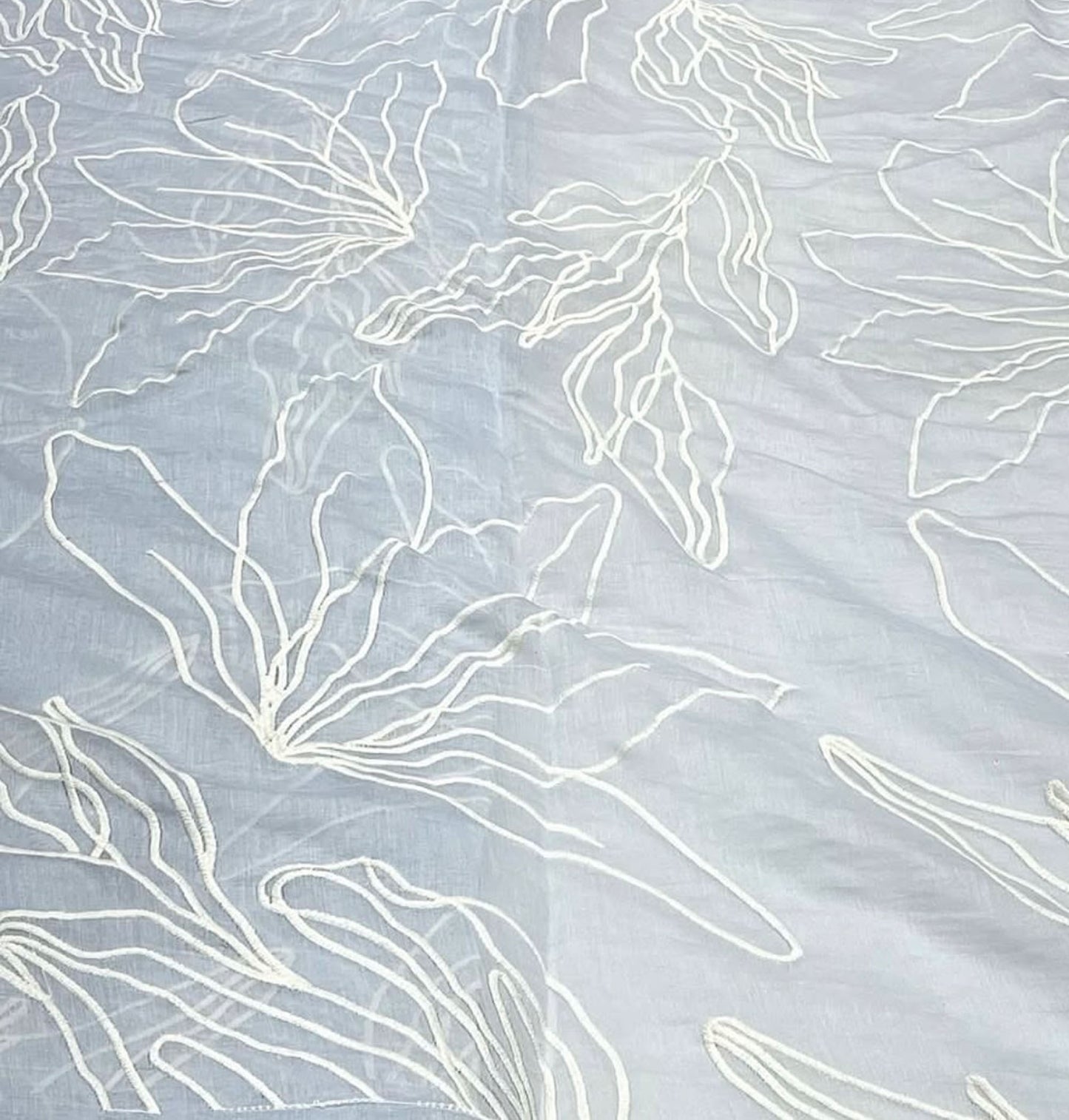 Pastel Blue Embroidered Chanderi Co-ord ( Set of 2 )