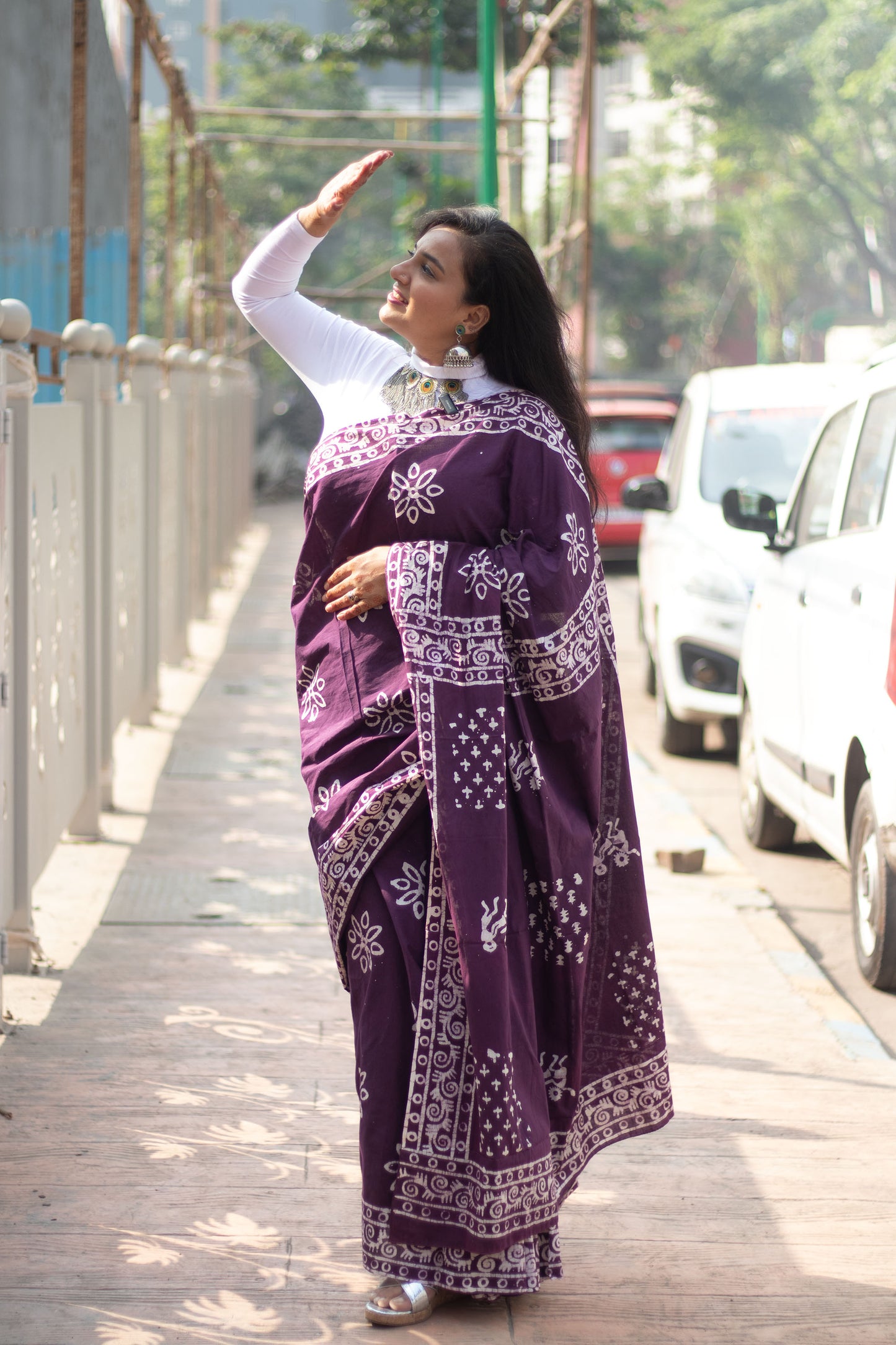 Pure Khadi Cotton Handwoven Brown Shade Saree