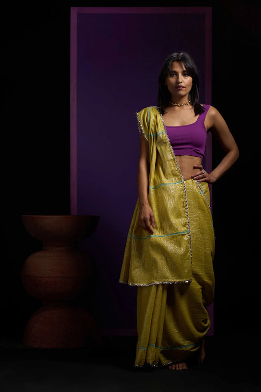 Sunflower Shimmer Pure Cotton Saree