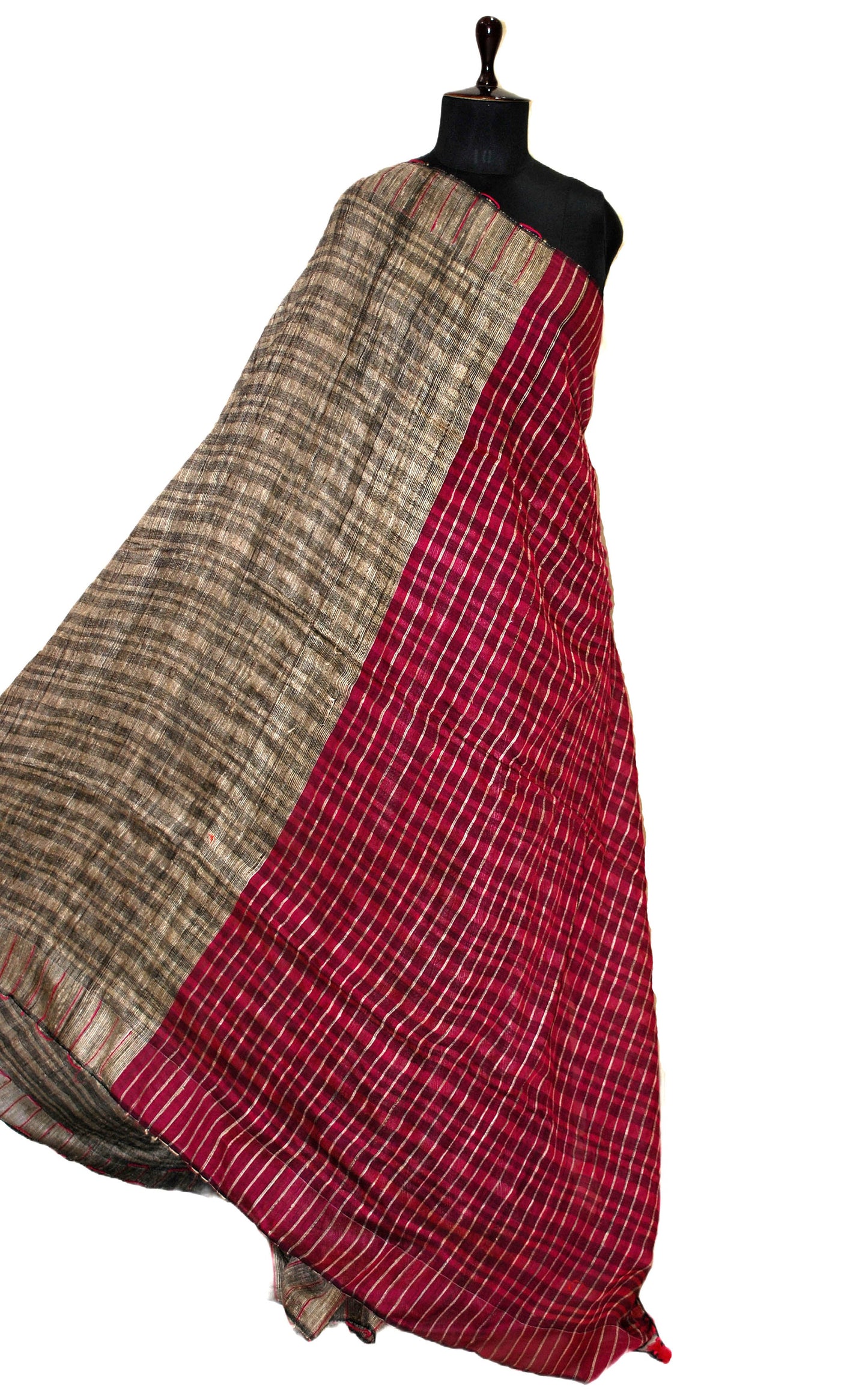 Beige, Black and Dark Raspberry Pink