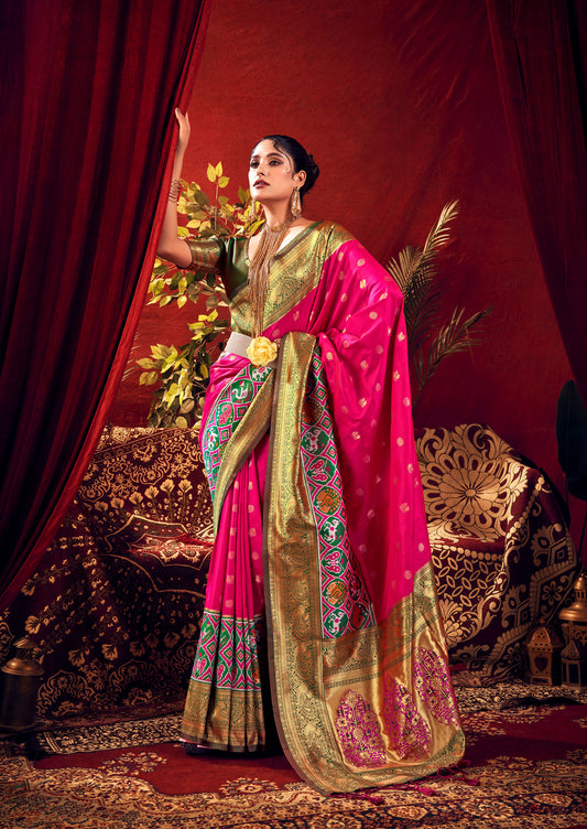 Nidhi Rani Paithani Silk Zari woven Patola Border Saree