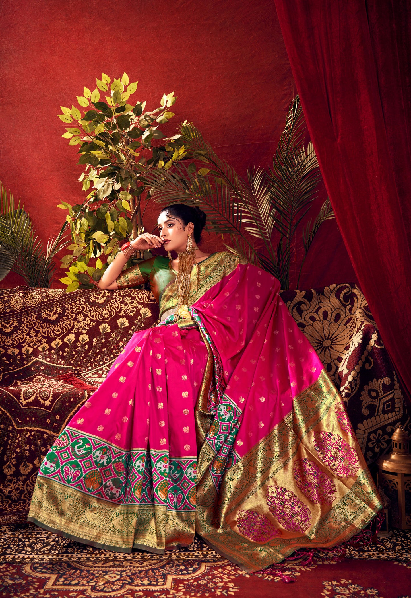 Nidhi Rani Paithani Silk Zari woven Patola Border Saree