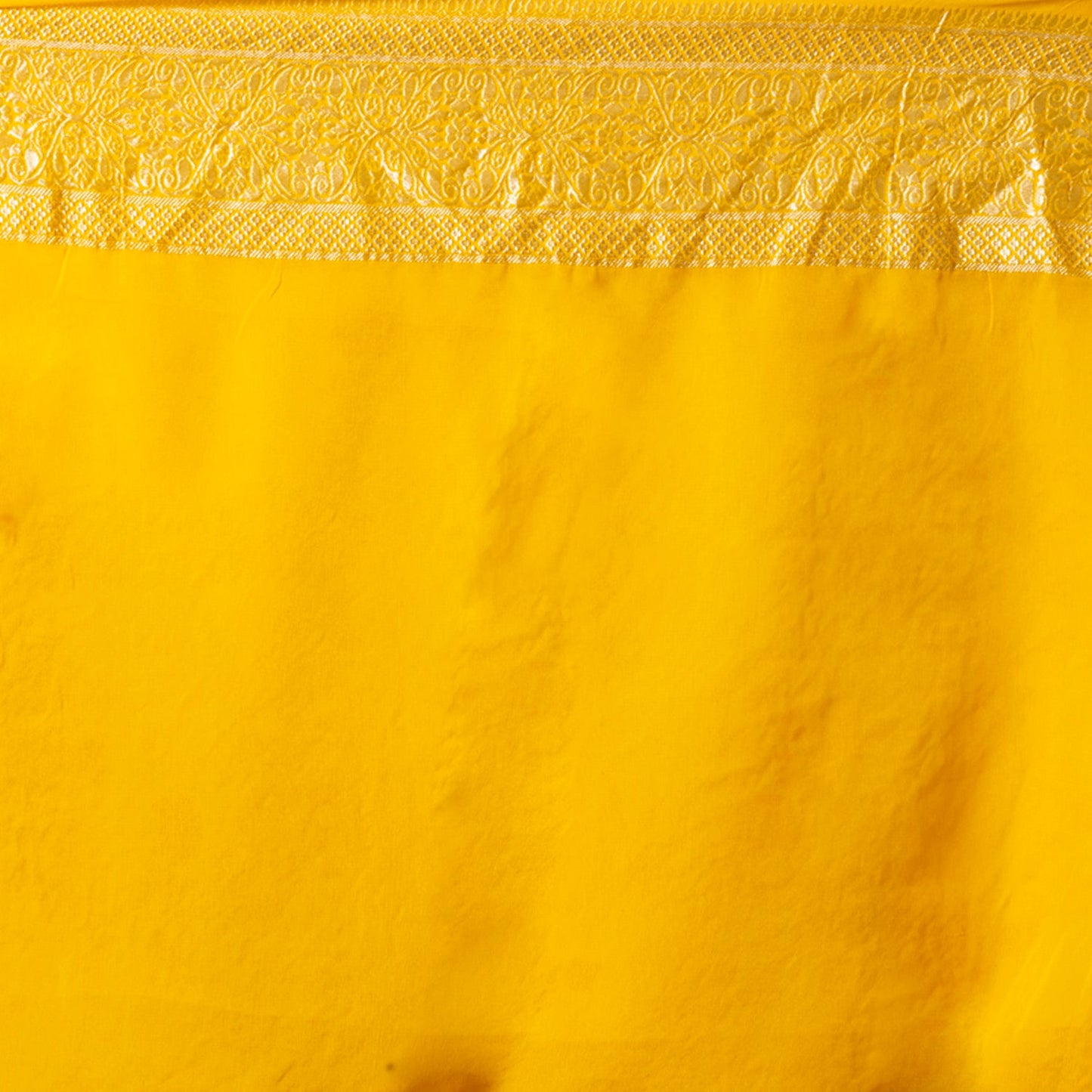 Yellow Georgette Khaddi Pure Silk Saree