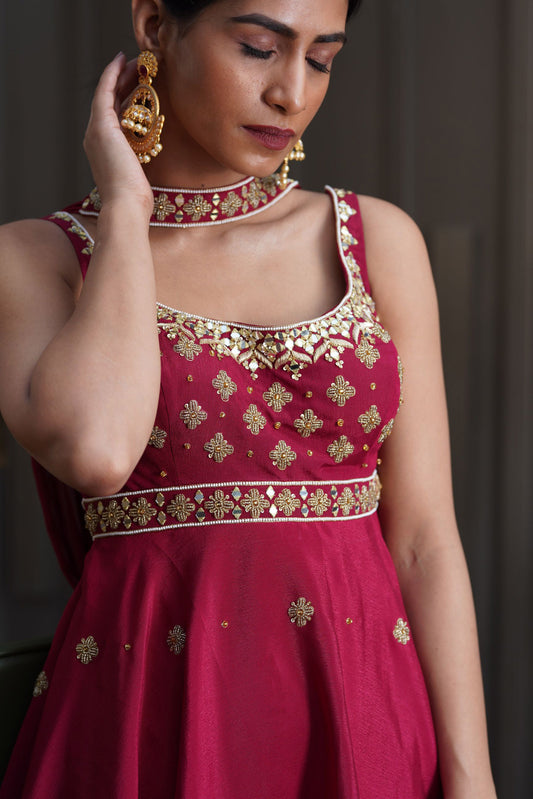 Maroon Aisha sharara set