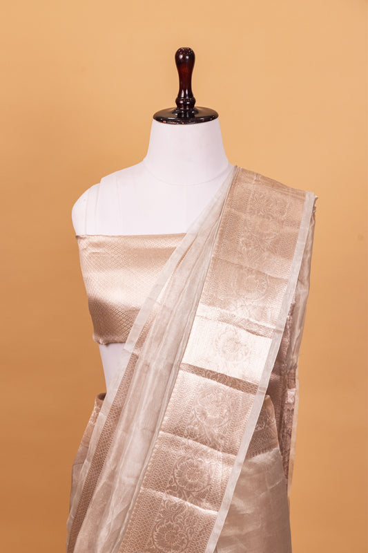 Silver Tissue Pure Silk Dyed Saree - Panaya