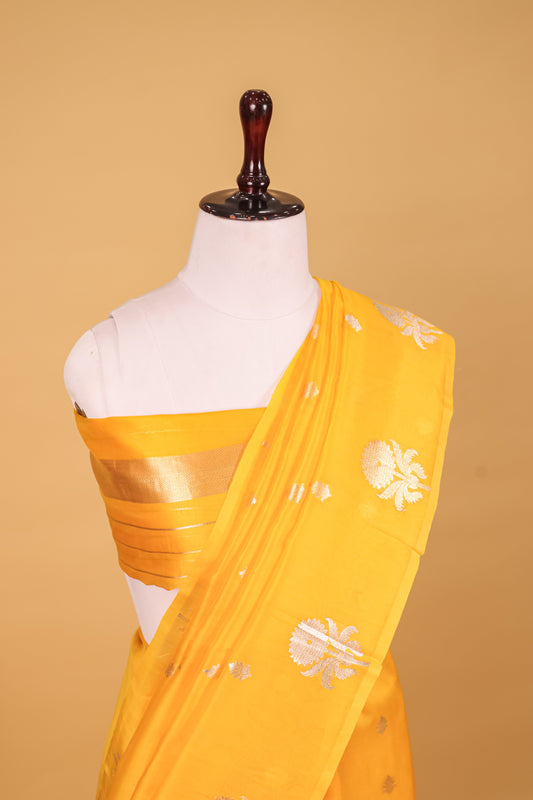 Yellow Organza Silk Kadhwa Saree - Panaya