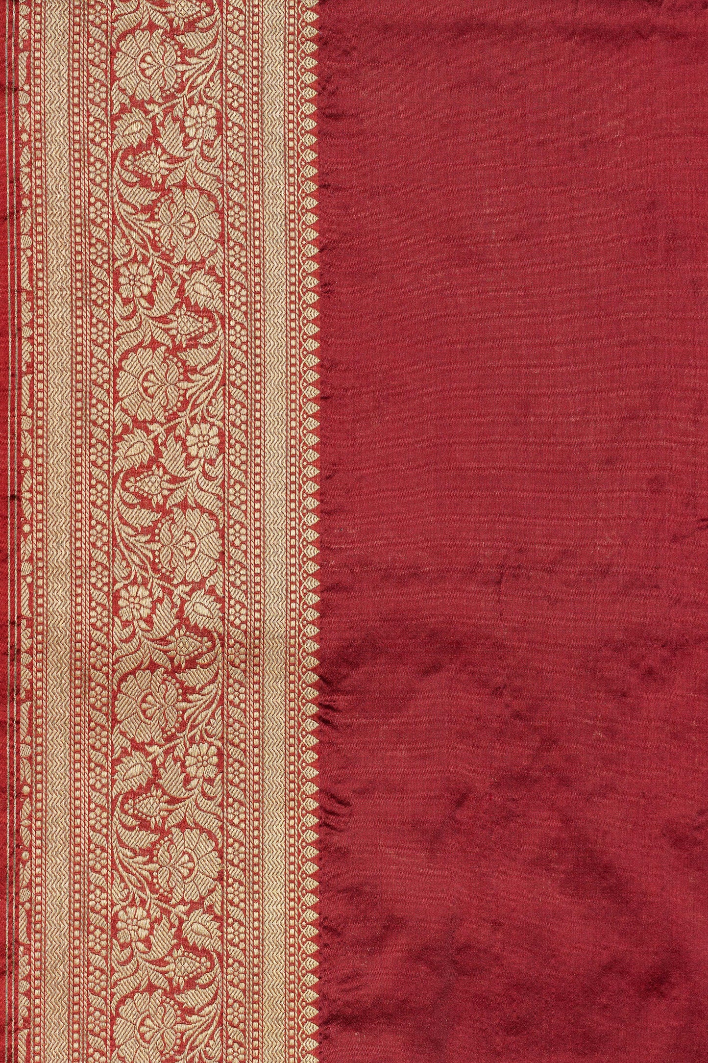 Maroon Handwoven Cutwork Katan Silk Saree